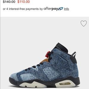 Air Jordan 6, washed Denim. 7Y big kids size